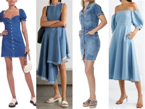 denim dress and shoes